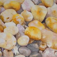 Galets d'ocre et de Sienne  40x50